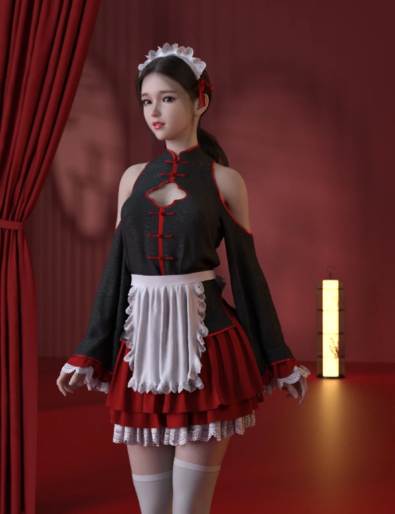 dForce MKTG Maid Outfit for Genesis 8.1 Females and Genesis 9