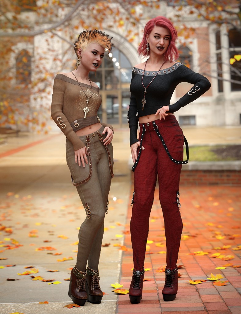 dForce Raven Black Outfit Textures