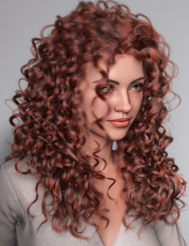 dForce Strand-Based Long Curls Hair for Genesis 9 and Genesis 8 Female