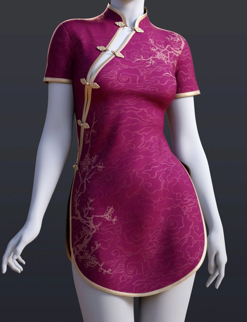 dForce BS Short Qipao Dress for Genesis 9