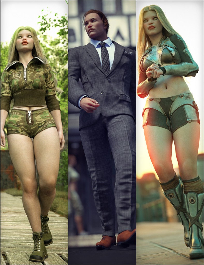 Walking with Attitude Poses for Genesis 8 and 9