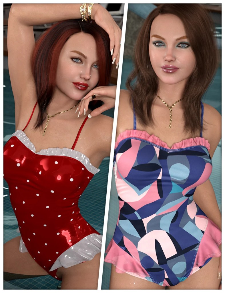 Cuteness Textures for dForce SU Striped Swimsuit