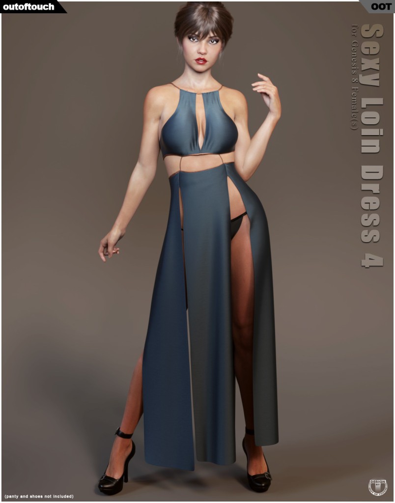 dForce Sexy Loin Dress 4 for Genesis 8 Females