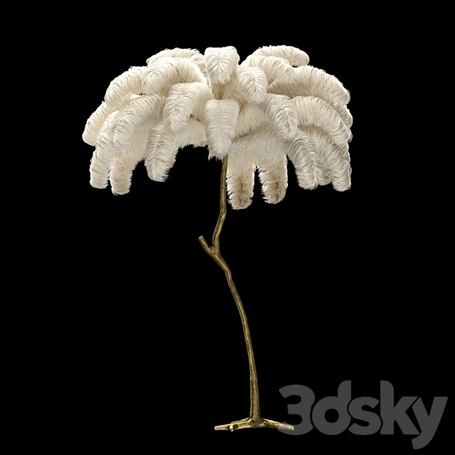 Scenery from ostrich feathers