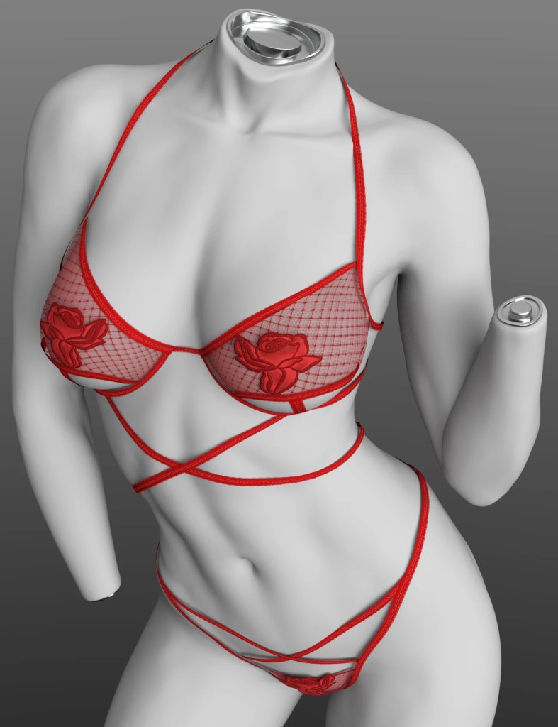 X-Fashion April Lingerie Bodysuit for Genesis 9 and 8, 8.1 Female