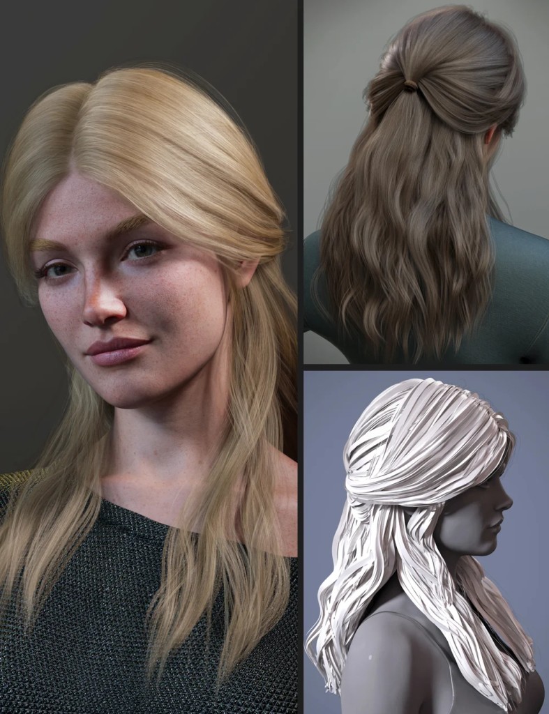 MB Long Gentle Hair for Genesis 9