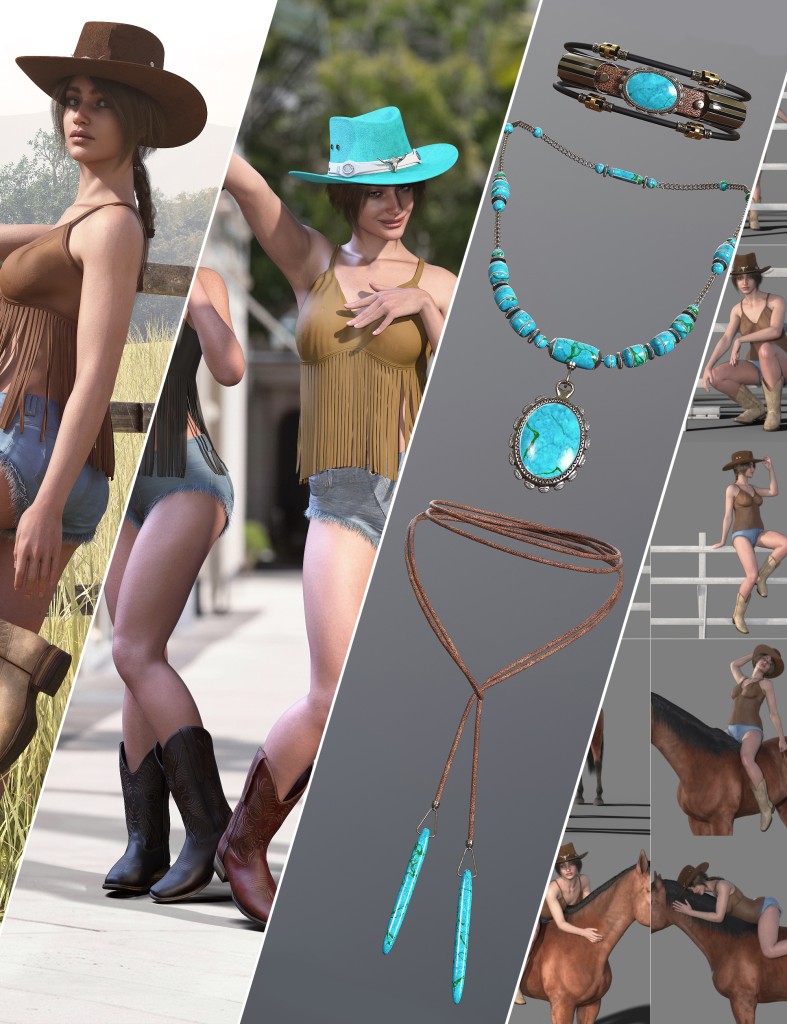 dForce Cowgirl Rebel Beauty Outfit Bundle