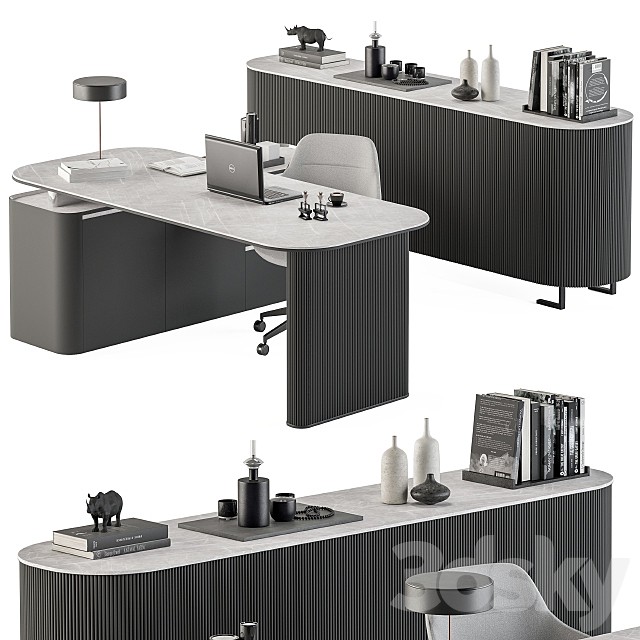 Boss Desk Black and Gray - Office Furniture 236