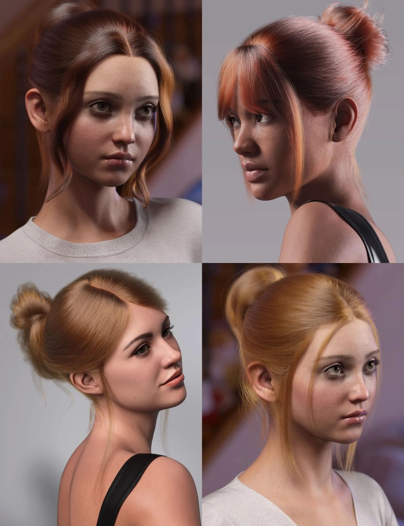dForce Strand-Based Build Your Updo Mega Hair Pack for Genesis 9