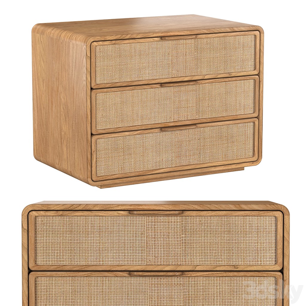 SANTIAGO CANE CLOSED NIGHTSTAND