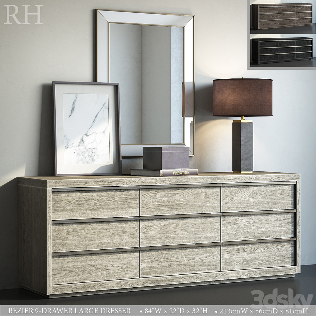 BEZIER 9-DRAWER LARGE DRESSER