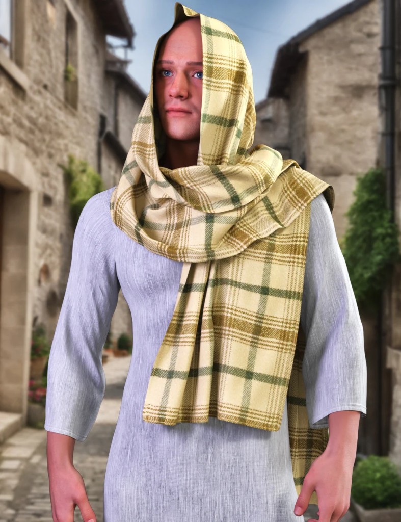 JMR dForce Sionn Scarf Hood for Genesis 9 and 8 Male