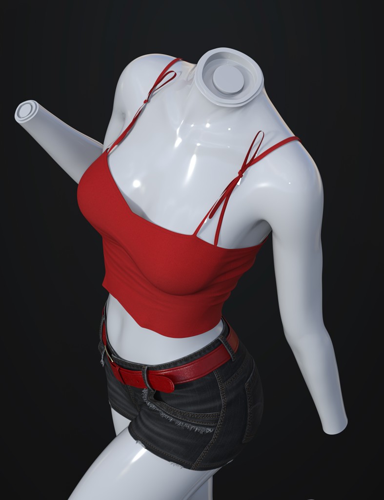 dForce SU Fashion Vest Jeans Suit for Genesis 9, 8.1, and 8 Female