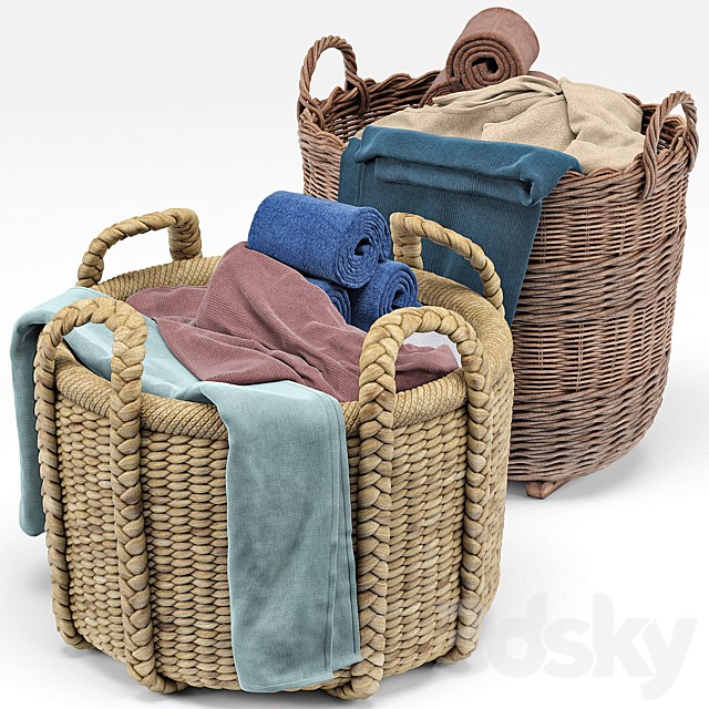 Borocay Wicker Floor Basket, Blossom Hand Woven Basket