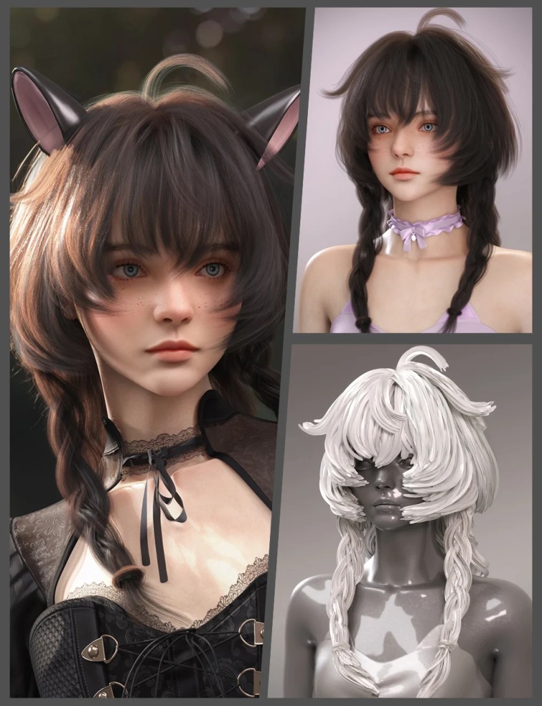 MB Fancie Hair and MB Fancie for Genesis 9 Feminine