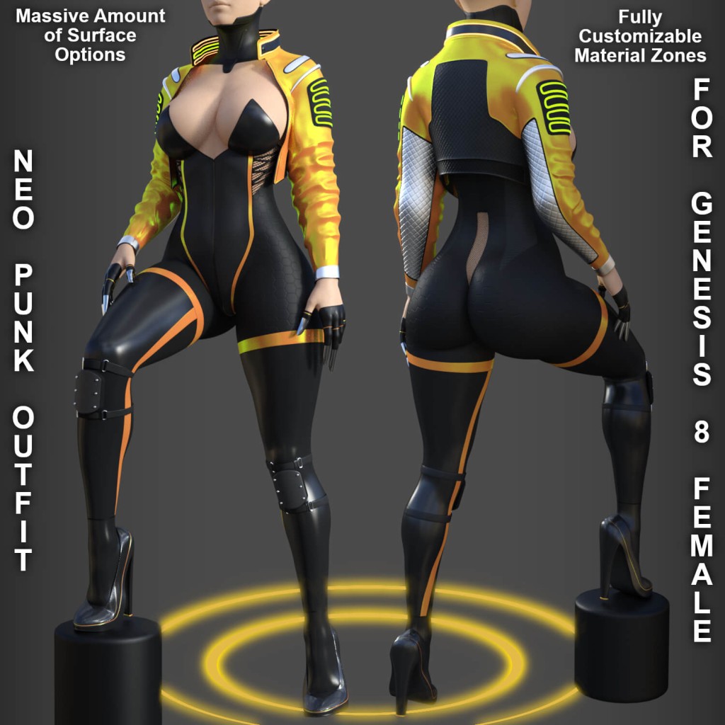 Neo Punk Outfit for Genesis 8 Female (UPDATE 0.02)
