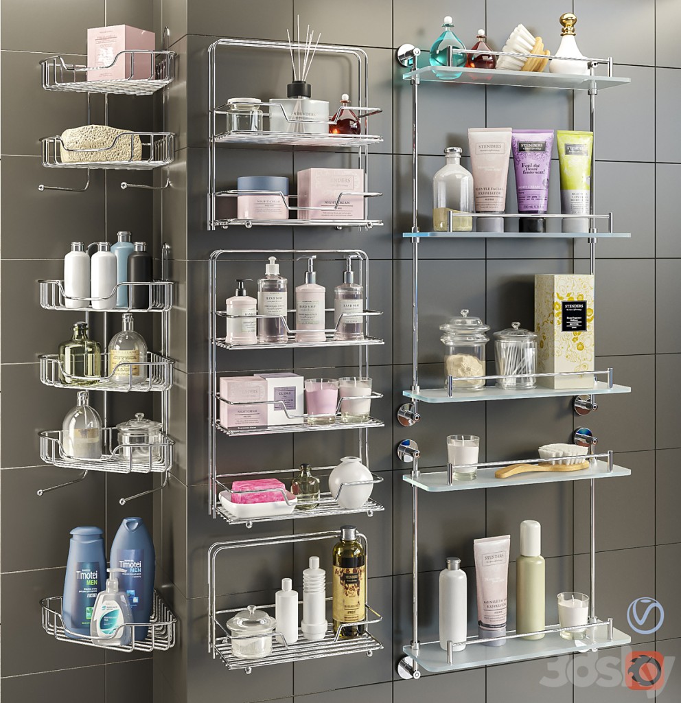 Accessories and cosmetics for the bath + Axentia shelves, Bemeta set 1
