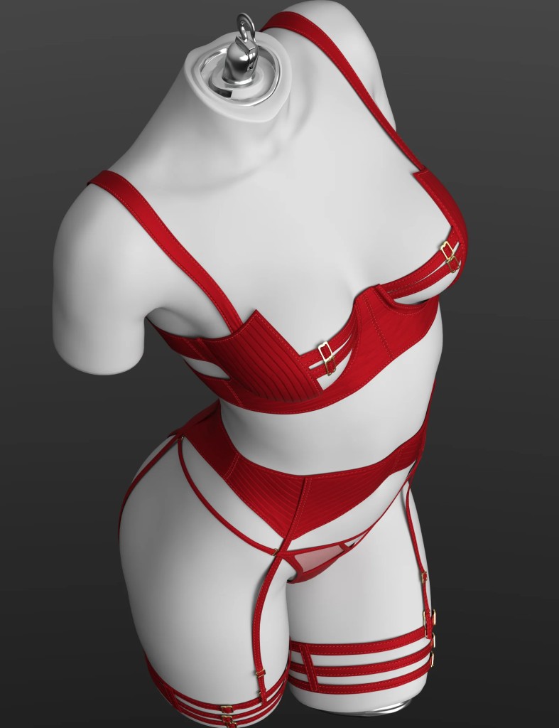 X-Fashion Dark Caress Lingerie Set for Genesis 9 Feminine