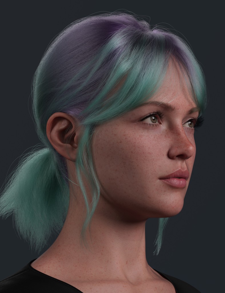 dForce Strand-Based Short Messy Ponytail Hair Color Expansion