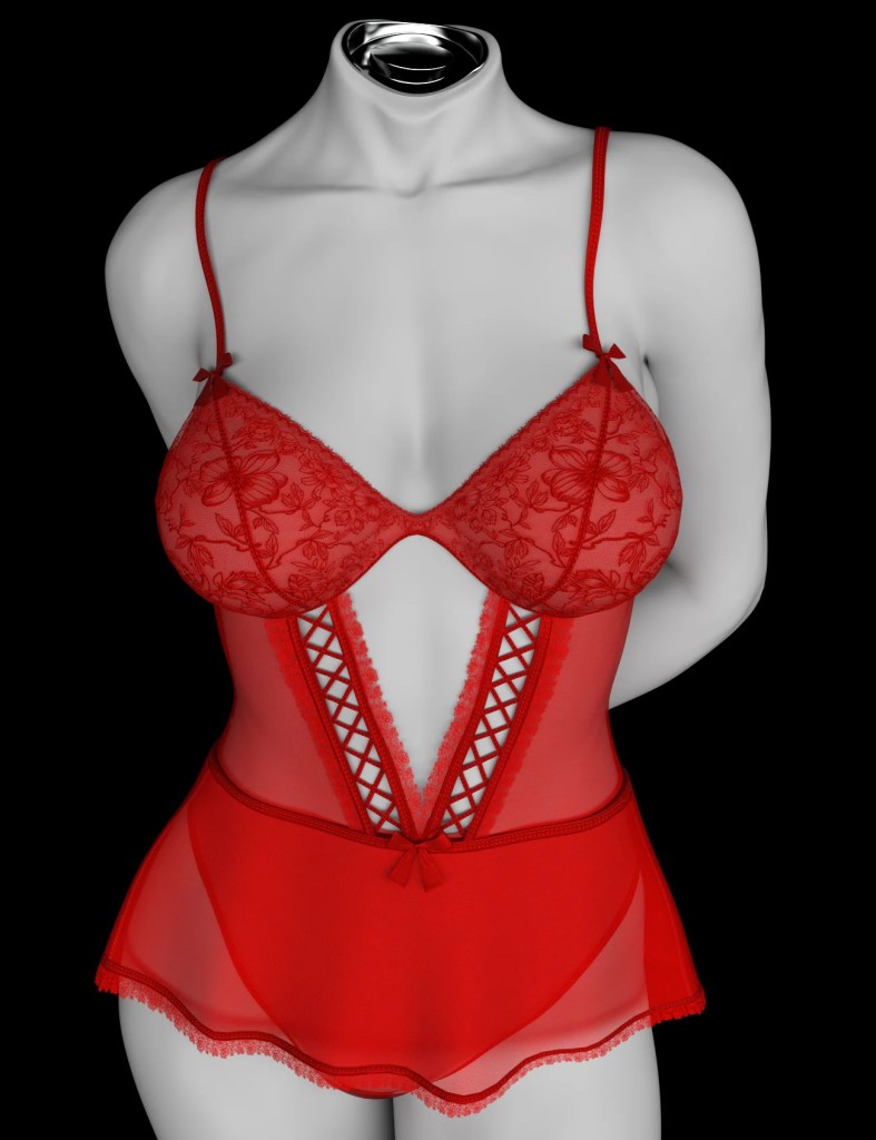 X-Fashion Mesh Hole Flower Bodysuit for Genesis 9 and 8, 8.1 Female