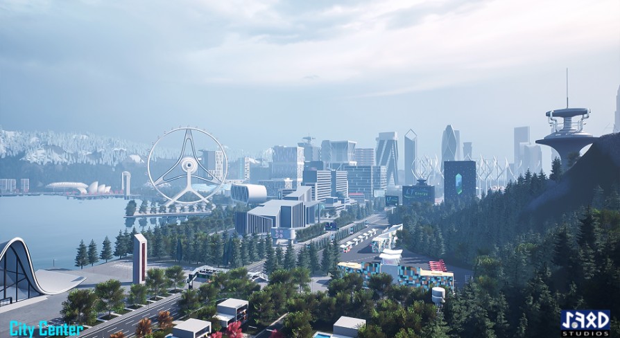 A Futuristic City – LAKE TOWN