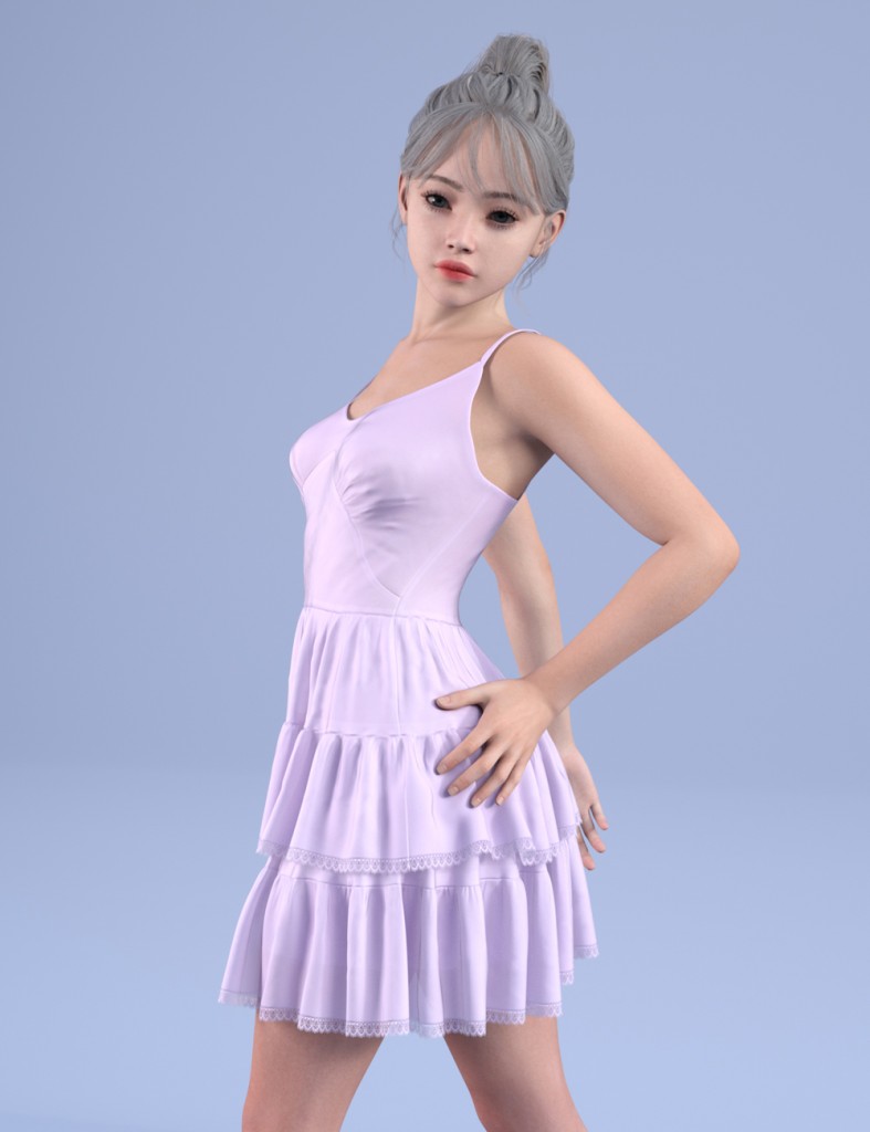 dForce HnC24 Shirring Mini Dress for Genesis 9