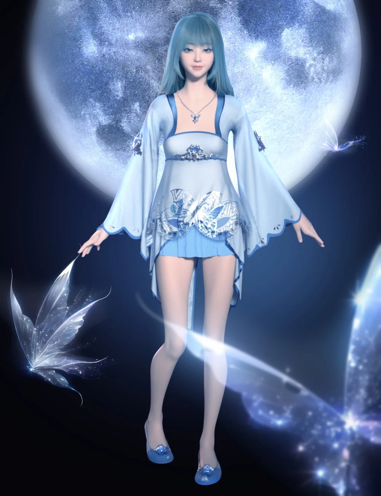 dForce Lala Fantasy Girl Dress for Genesis 9