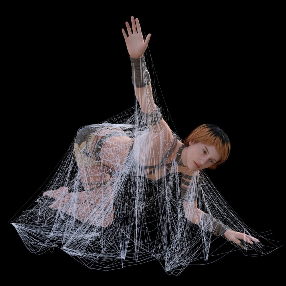 Trapped in Spider Webs Pose Set for G8 8.1 and Genesis 9