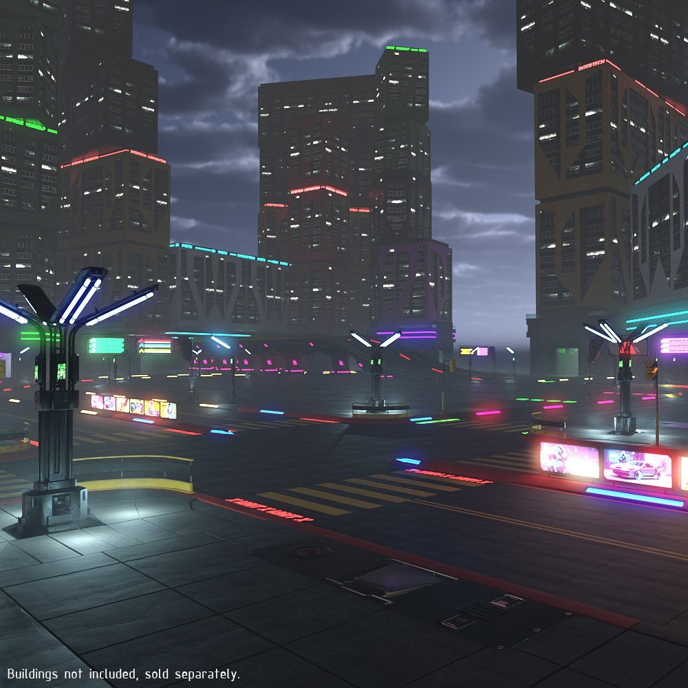 Cyberpunk Roads Kit for Daz Studio