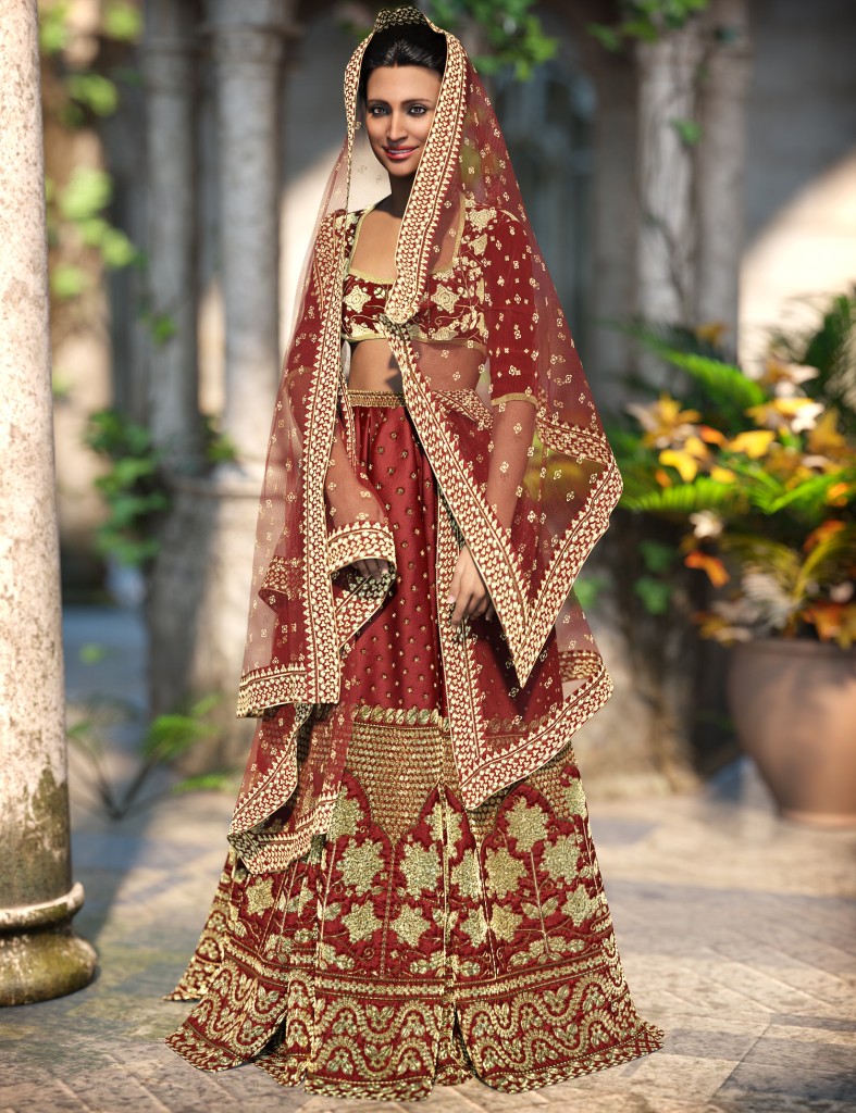 dForce Indian Bride Outfit for Genesis 9