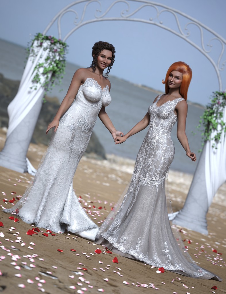 dForce Mermaid Bridal Gown Outfit Texture Add-On