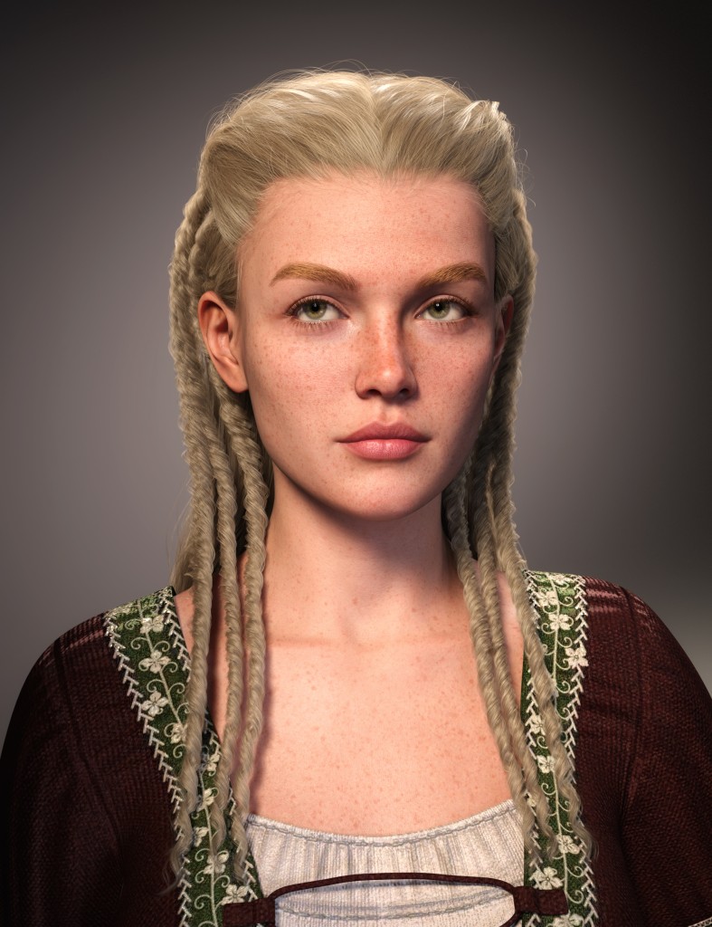 FE Long Wad Hair for Genesis 9