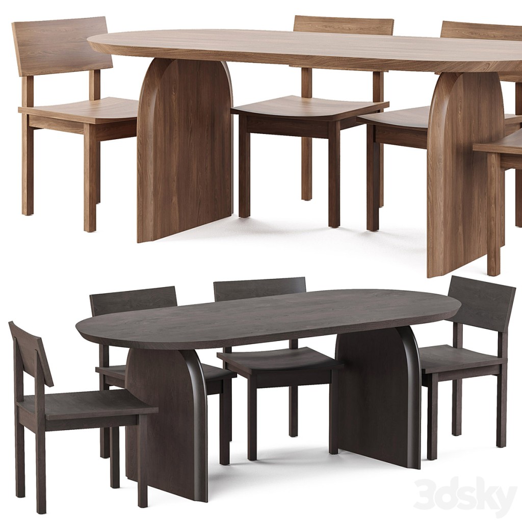 Dining set Slot table and Base chair by Studio Henk