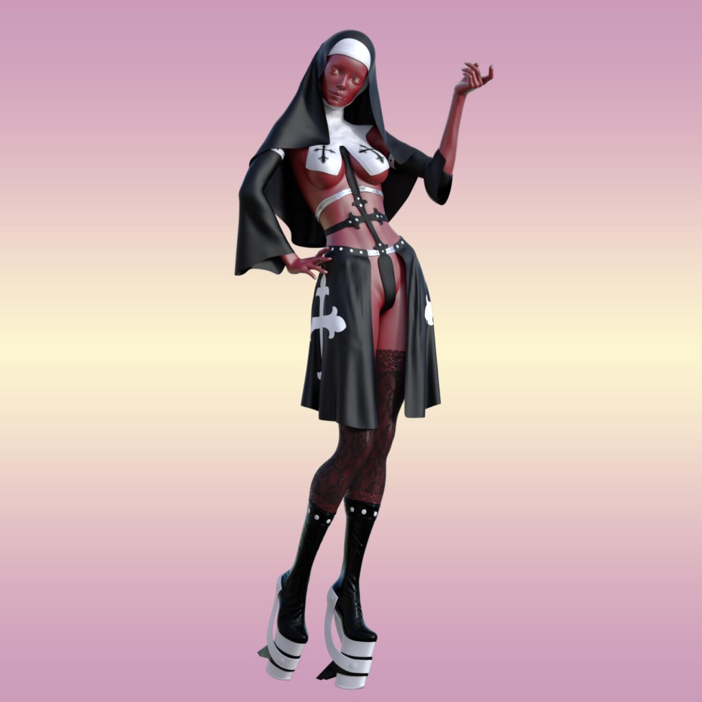 dForce Kinky Nun Suit for Genesis 8 Female